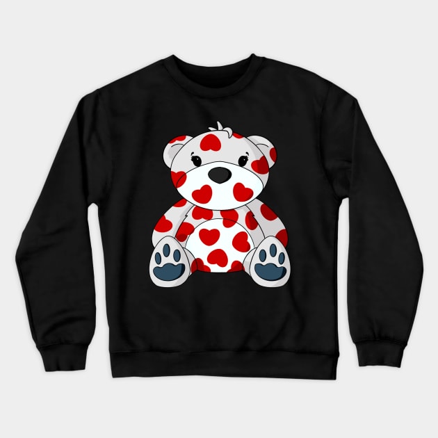 Valentine Hearts Teddy Bear Crewneck Sweatshirt by Alisha Ober Designs